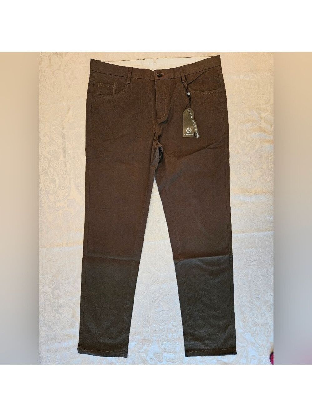 Classic Men's Cotton Army Green Chino Pants, Size 36, Snover, NWT